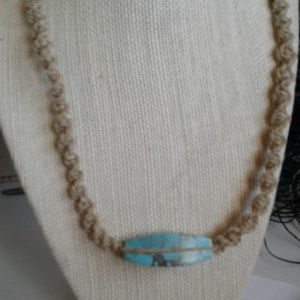 Magnesite Stone Hemp Necklace
